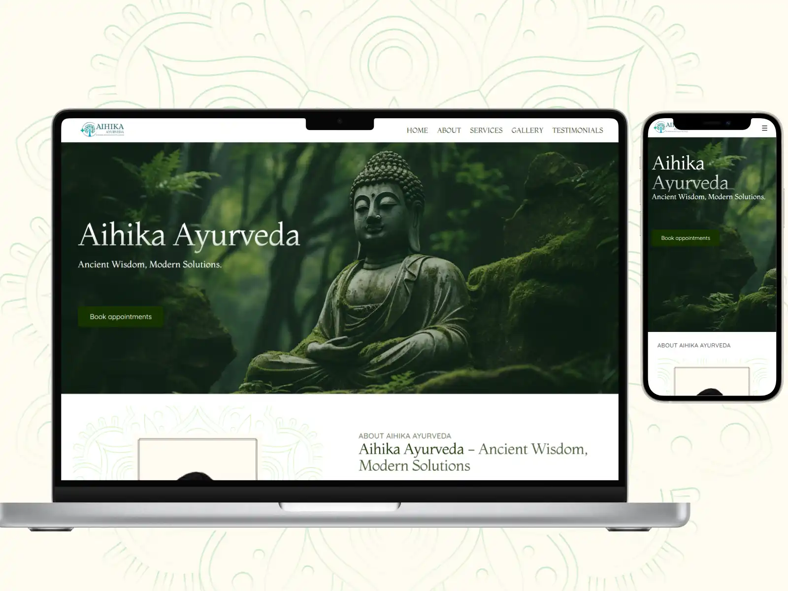 Aihika Ayurveda&apos serene clinic environment and consultation interface